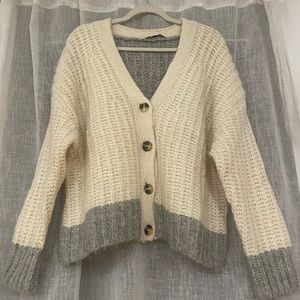 Zara Chunky Colorblock Sweater Cardigan